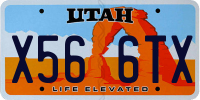 UT license plate X566TX