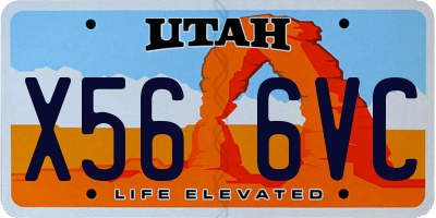 UT license plate X566VC