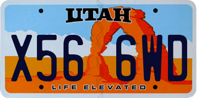 UT license plate X566WD