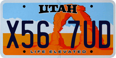 UT license plate X567UD