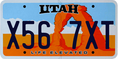 UT license plate X567XT