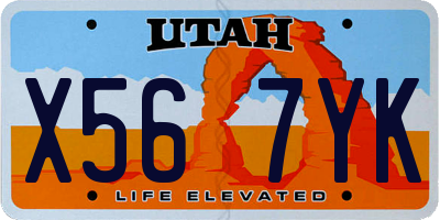 UT license plate X567YK
