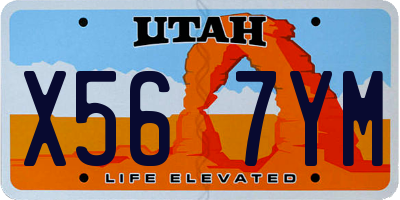 UT license plate X567YM