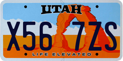 UT license plate X567ZS