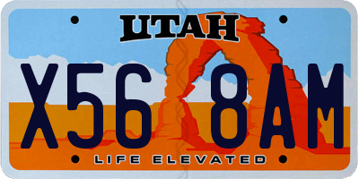 UT license plate X568AM