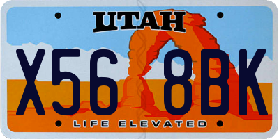 UT license plate X568BK