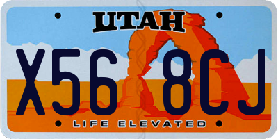UT license plate X568CJ