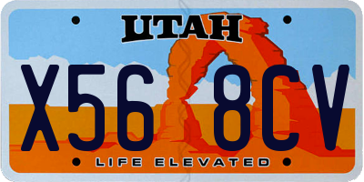UT license plate X568CV
