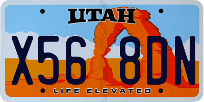 UT license plate X568DN