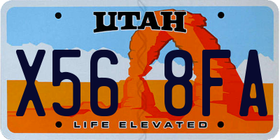 UT license plate X568FA