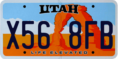 UT license plate X568FB
