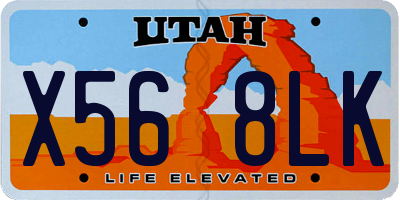 UT license plate X568LK