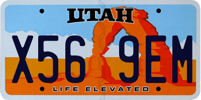 UT license plate X569EM