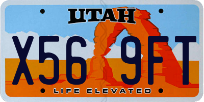 UT license plate X569FT