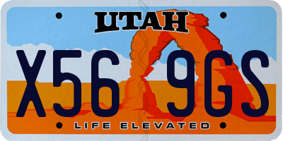 UT license plate X569GS