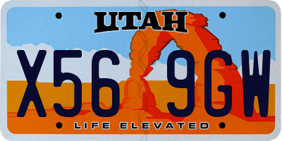 UT license plate X569GW
