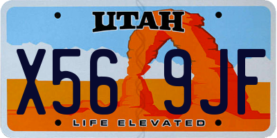 UT license plate X569JF