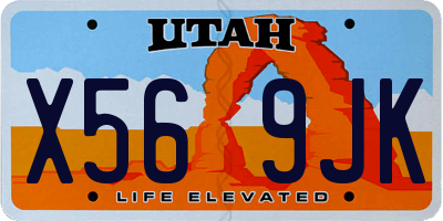UT license plate X569JK