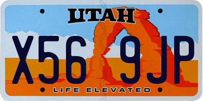 UT license plate X569JP