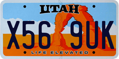 UT license plate X569UK