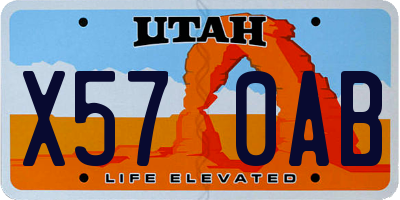 UT license plate X570AB