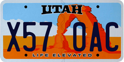UT license plate X570AC