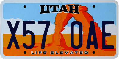UT license plate X570AE