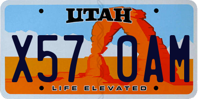 UT license plate X570AM