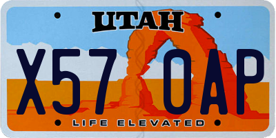 UT license plate X570AP