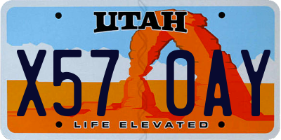 UT license plate X570AY