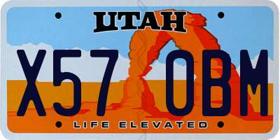 UT license plate X570BM