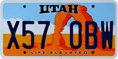 UT license plate X570BW