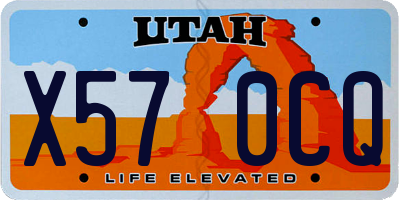 UT license plate X570CQ