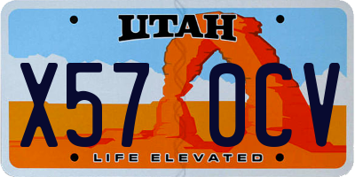 UT license plate X570CV