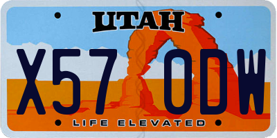 UT license plate X570DW
