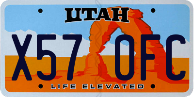 UT license plate X570FC