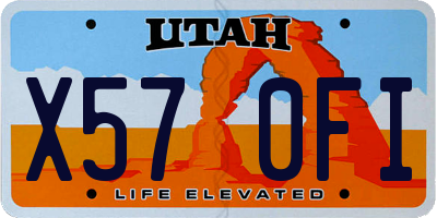 UT license plate X570FI