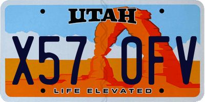 UT license plate X570FV