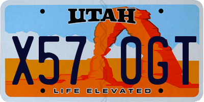 UT license plate X570GT