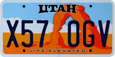 UT license plate X570GV
