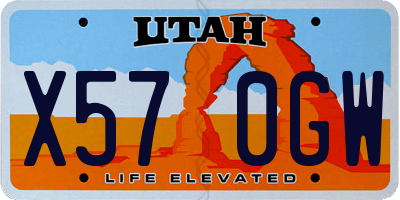 UT license plate X570GW