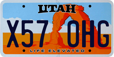 UT license plate X570HG