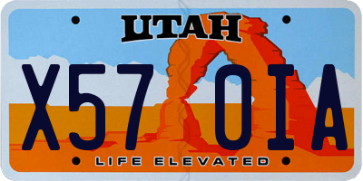 UT license plate X570IA