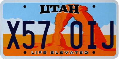 UT license plate X570IJ
