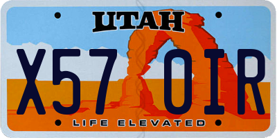 UT license plate X570IR
