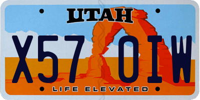 UT license plate X570IW
