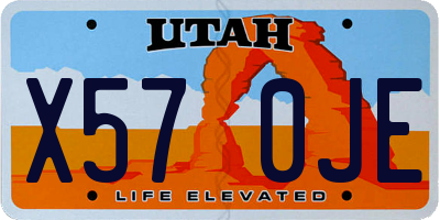 UT license plate X570JE