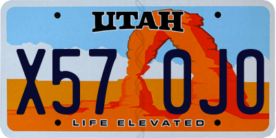 UT license plate X570JO