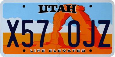 UT license plate X570JZ