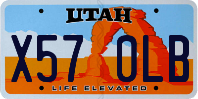 UT license plate X570LB